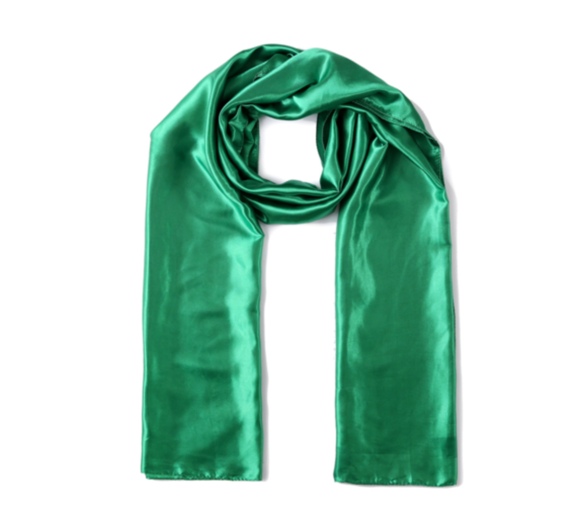 Sjaal satijn lang groen