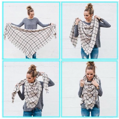 Winter scarf triangle black