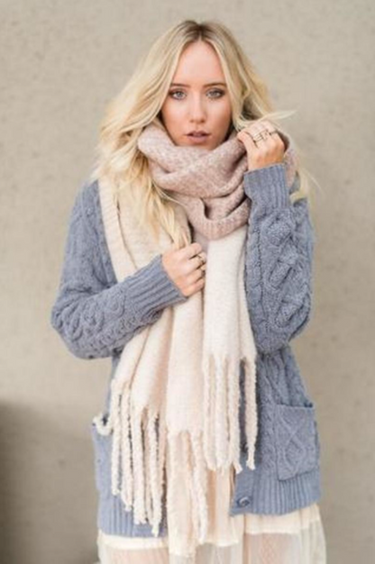 Wintersjaal oversized blush roze