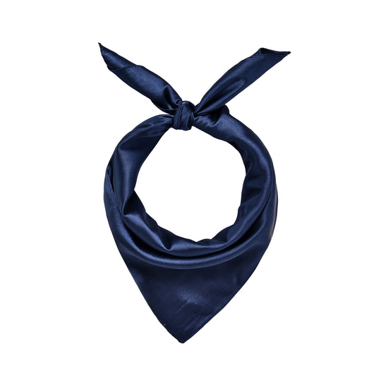Sjaal satijn vierkant donkerblauw